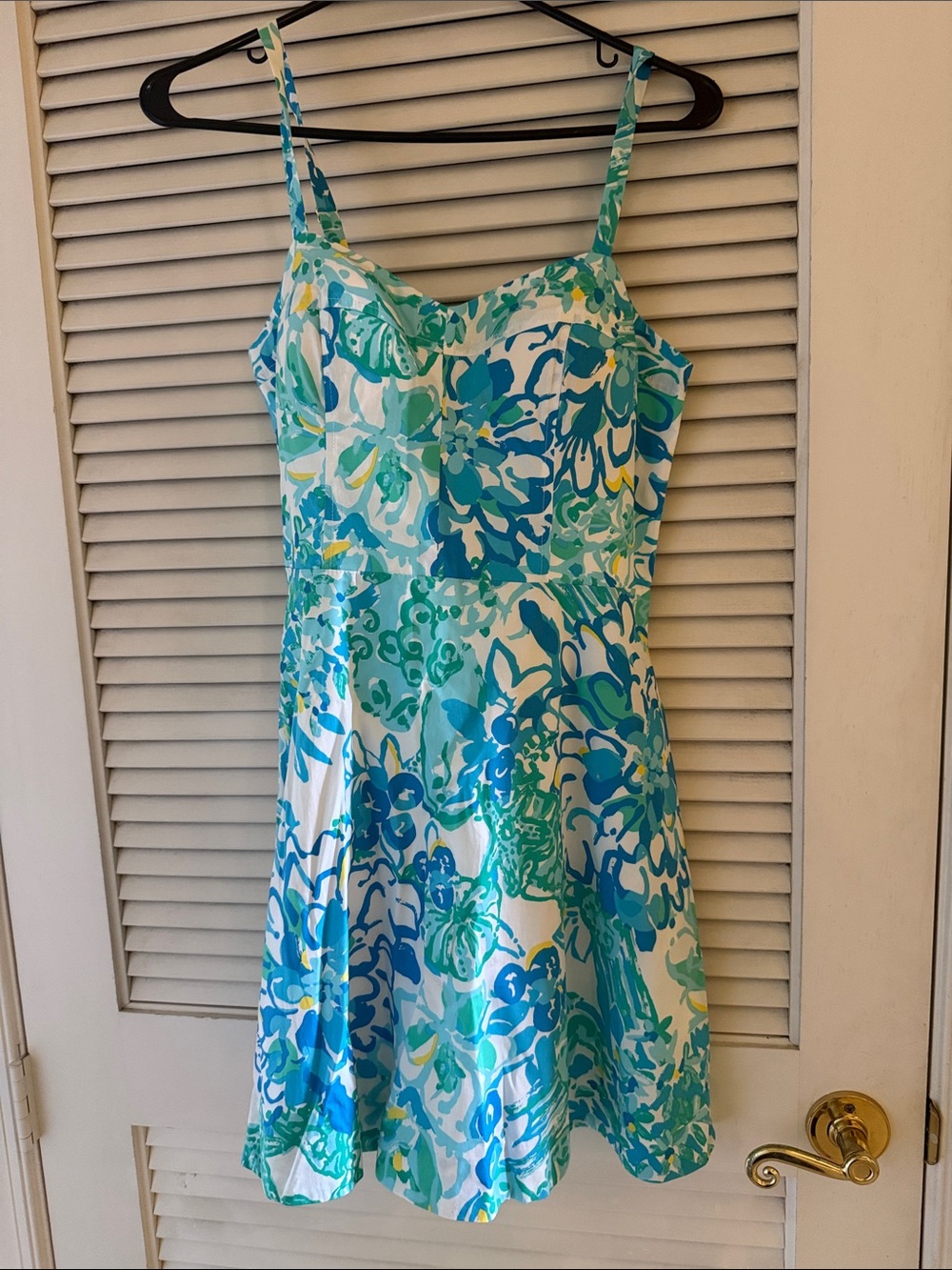 Lilly Pulitzer Blue, Teal & White Floral Sundress